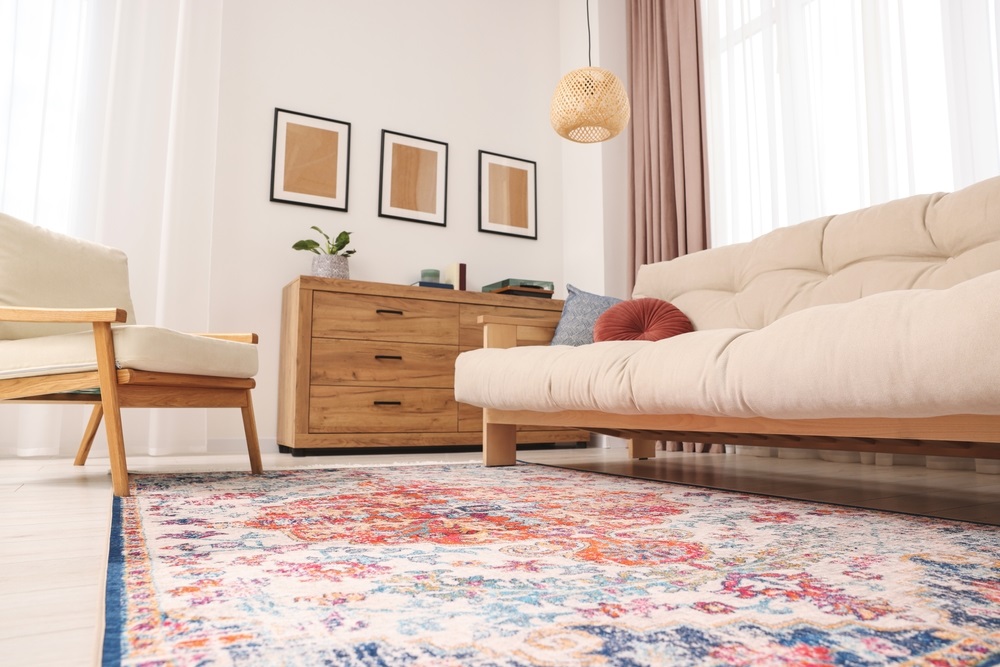 Professional cleaning process of an oriental rug, showcasing deep cleaning techniques
